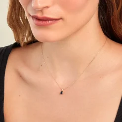 Pendentif Pâris Or Jaune Saphir Diamant