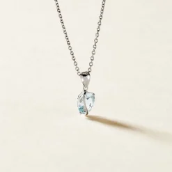 Pendentif Prudencia Or Blanc Topaze