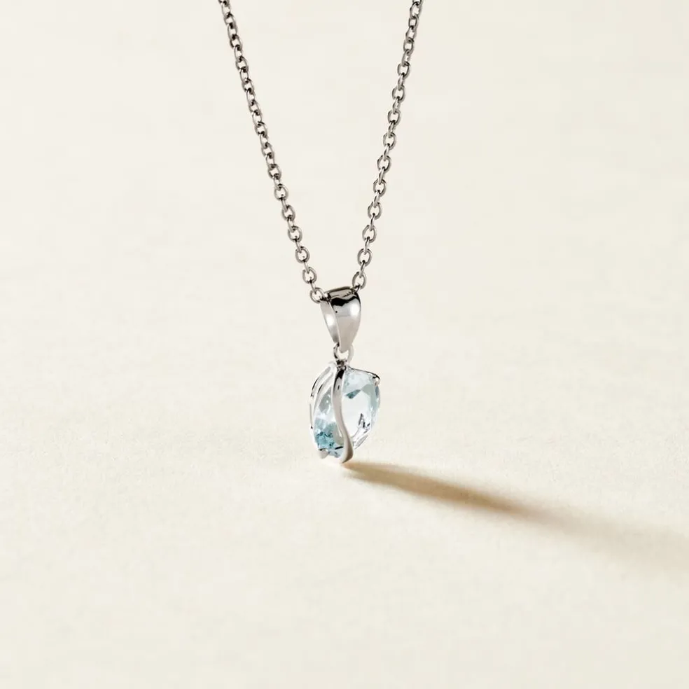 Pendentif Prudencia Or Blanc Topaze