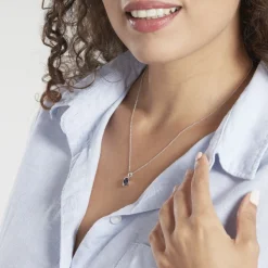 Pendentif Prudencia Or Blanc Saphir