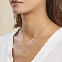 Pendentif Romayssa Argent Blanc