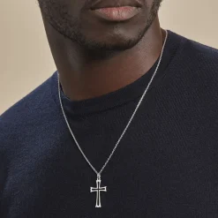 Pendentif Romayssa Argent Blanc