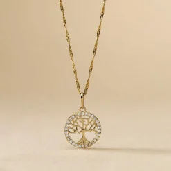 Pendentif Salvy Or Jaune Oxyde De Zirconium