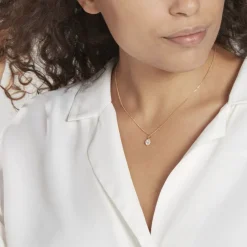 Pendentif Seghira Or Jaune Oxyde De Zirconium