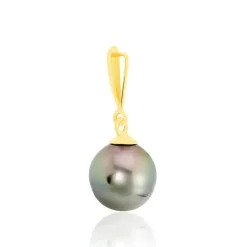 Pendentif Semi-baroque Or Jaune Perle De Culture De Tahiti