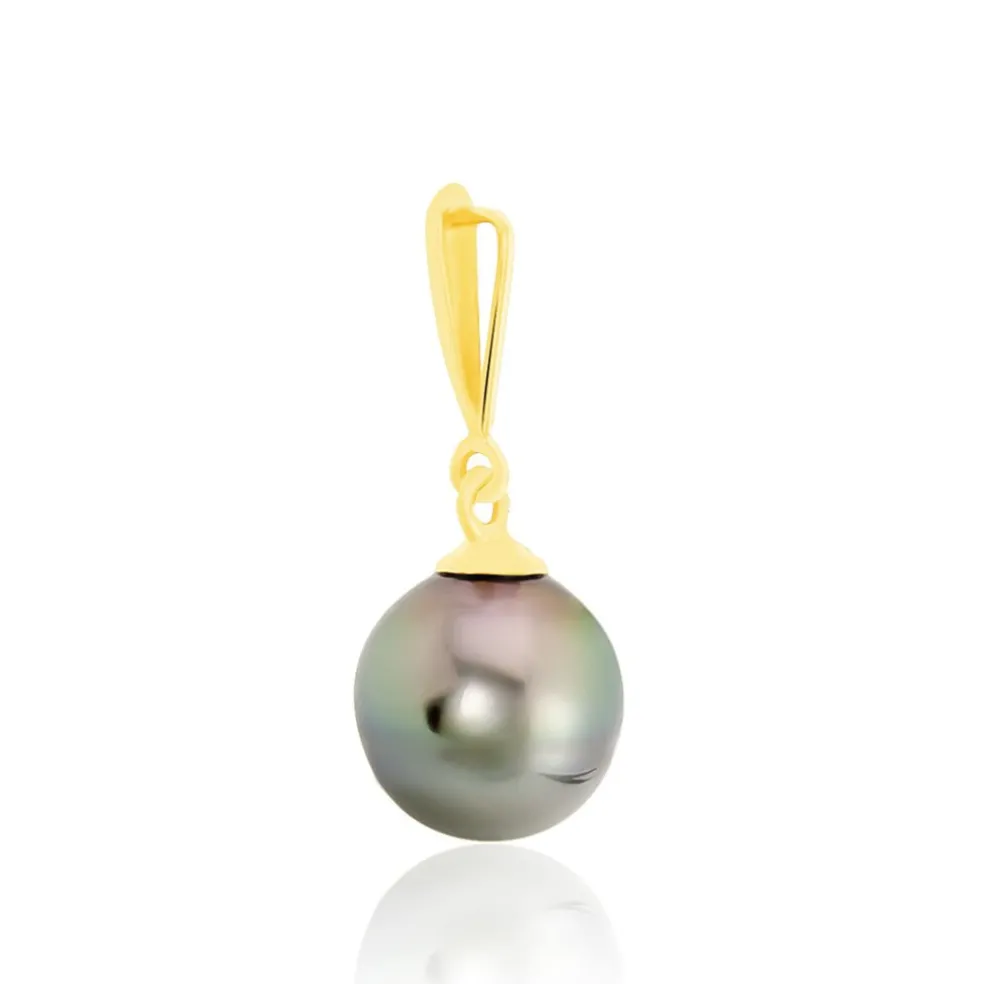 Pendentif Semi-baroque Or Jaune Perle De Culture De Tahiti