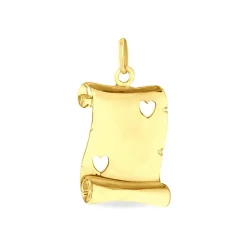 Pendentif Sirona Parchemin Message Or Jaune