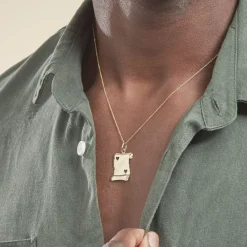 Pendentif Sirona Parchemin Message Or Jaune