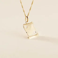 Pendentif Sirona Parchemin Message Or Jaune