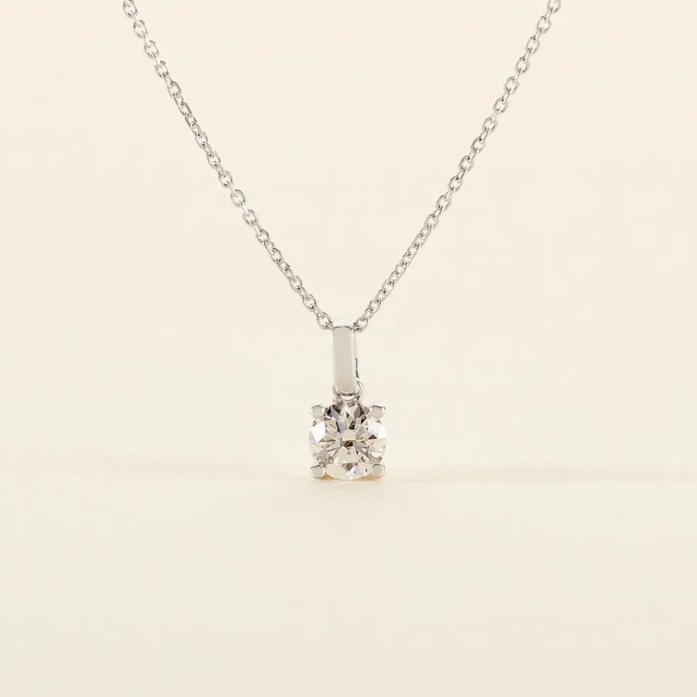 Pendentif Solitaire Aphrodite Or Blanc Diamant