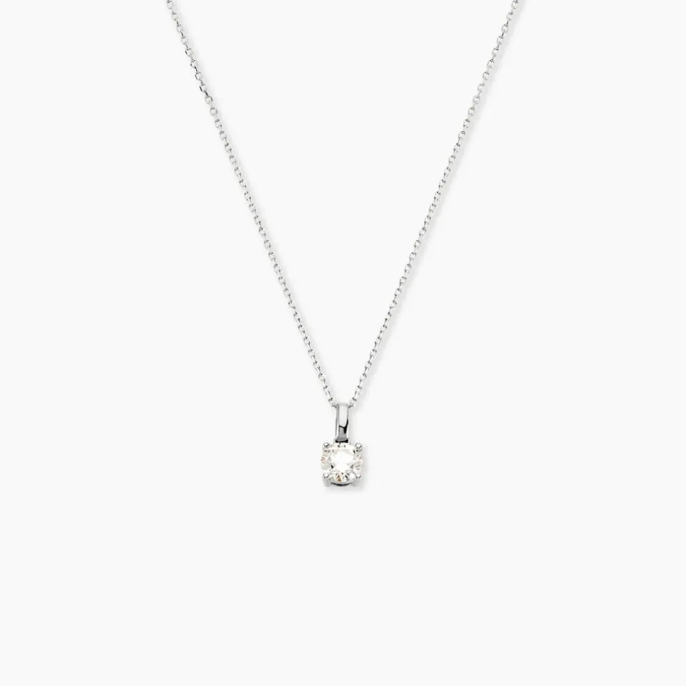 Pendentif Solitaire Aphrodite Or Blanc Diamant