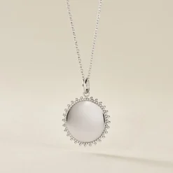 Pendentif Sunny Argent Blanc
