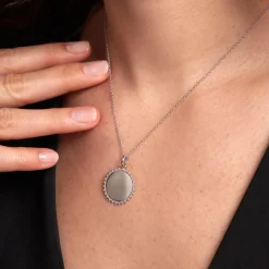 Pendentif Sunny Argent Blanc