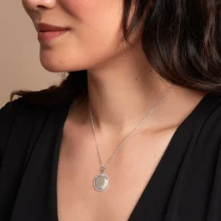 Pendentif Sunny Argent Blanc