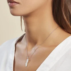Pendentif Thea Argent Blanc