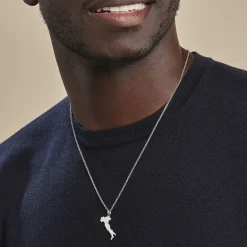 Pendentif Thea Argent Blanc