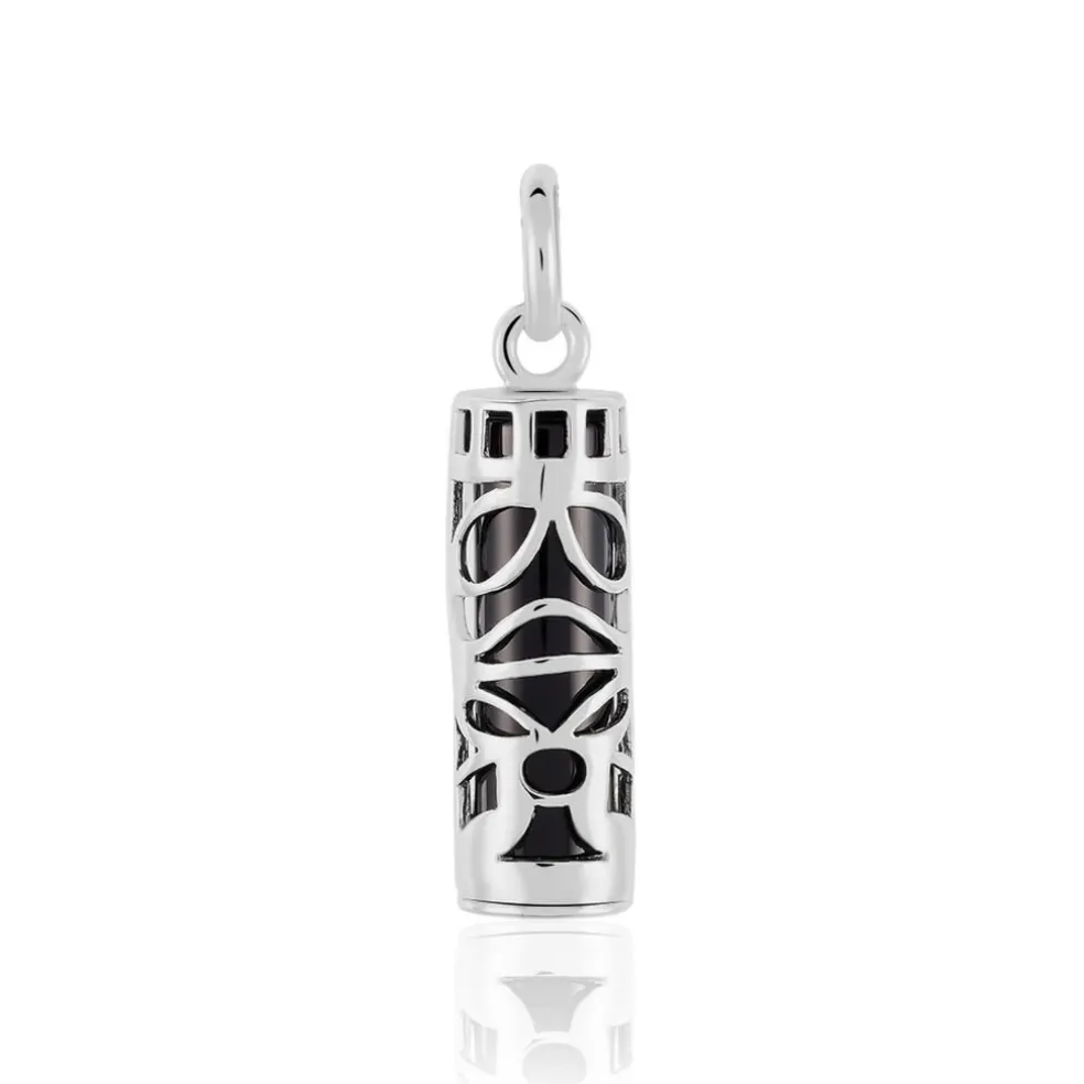 Pendentif Tiki Argent Blanc Onyx