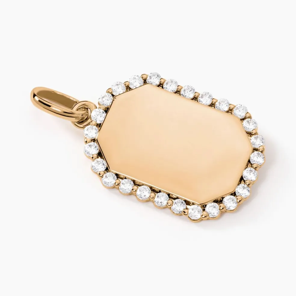 Pendentif Tissem Plaqué Or Doré Oxyde De Zirconium