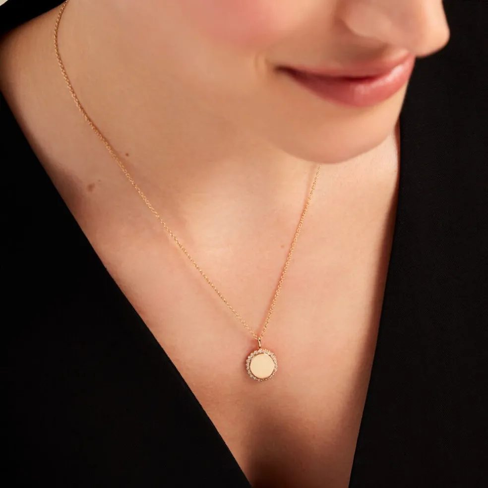 Pendentif Tissem Plaqué Or Doré Oxyde De Zirconium