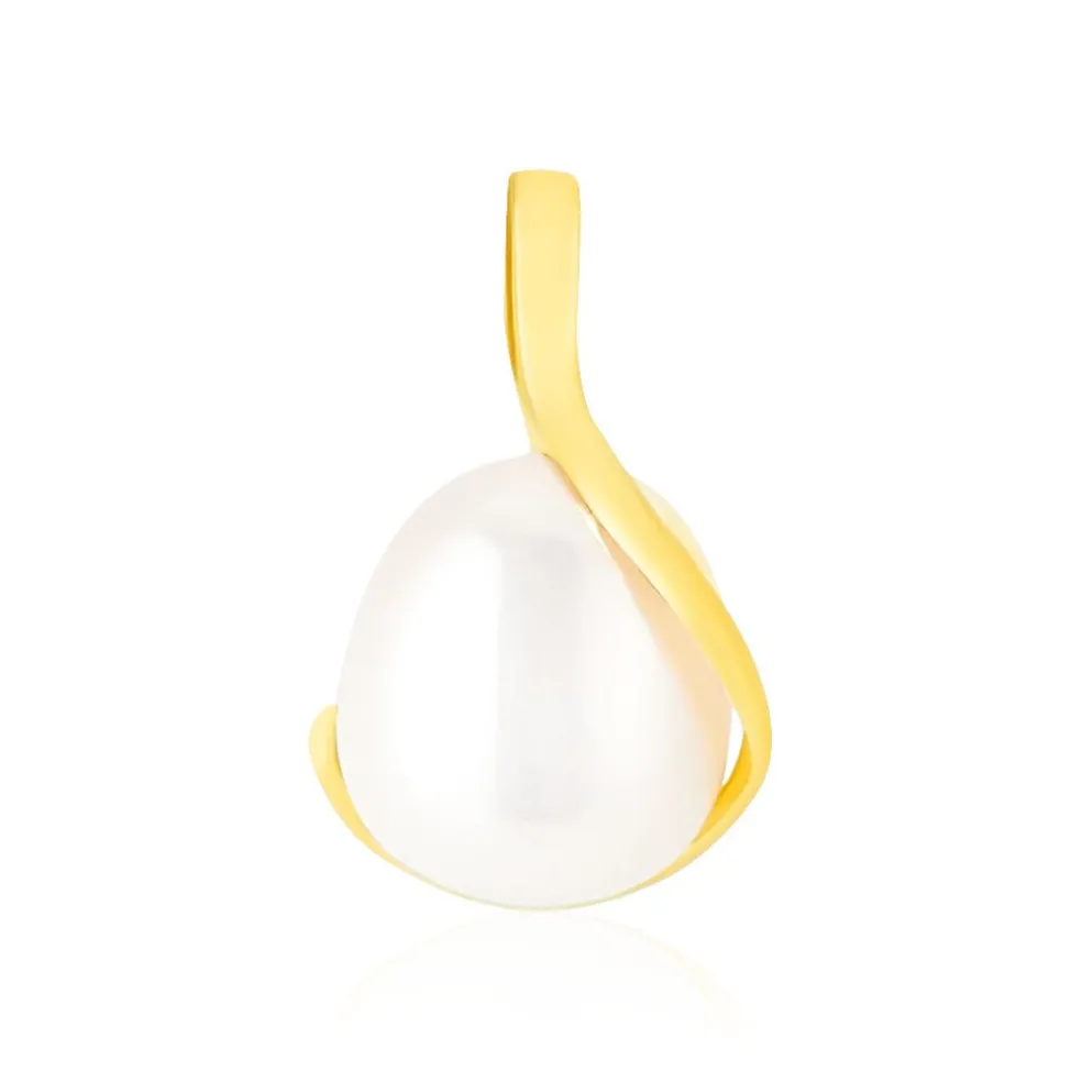 Pendentif Tourbillon Or Jaune Perle De Culture