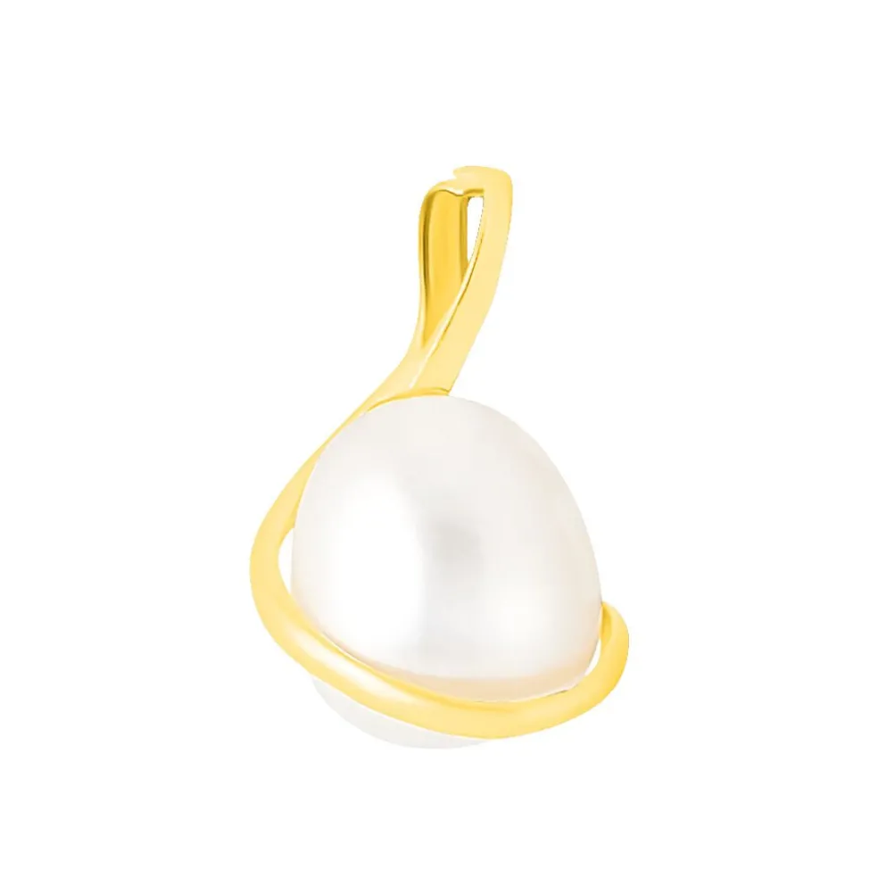 Pendentif Tourbillon Or Jaune Perle De Culture