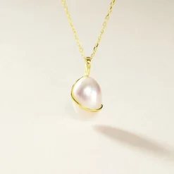 Pendentif Tourbillon Or Jaune Perle De Culture