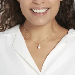 Pendentif Tourbillon Or Jaune Perle De Culture