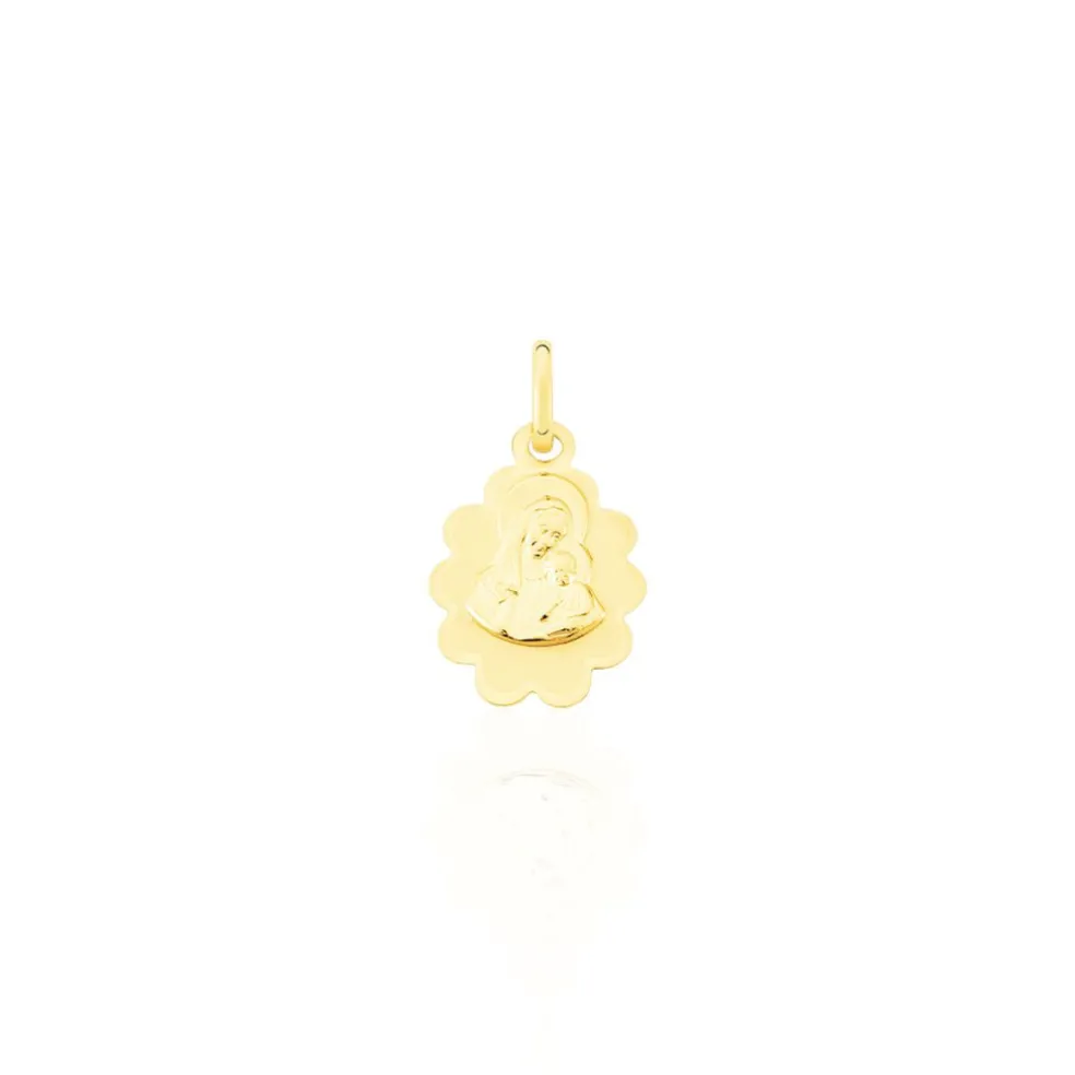 Pendentif Vierge Nuage Or Jaune