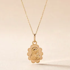 Pendentif Vierge Nuage Or Jaune