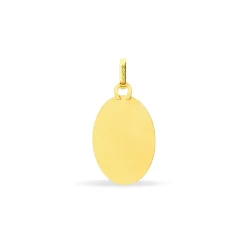 Pendentif Vierge Ovale Or Jaune