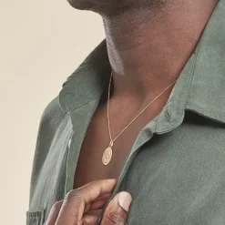 Pendentif Vierge Ovale Or Jaune