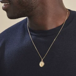 Pendentif Vierge Ovale Or Jaune