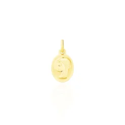 Pendentif Vierge Ovale Or Jaune