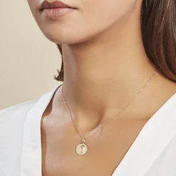 Pendentif Vierge Rond Or Jaune