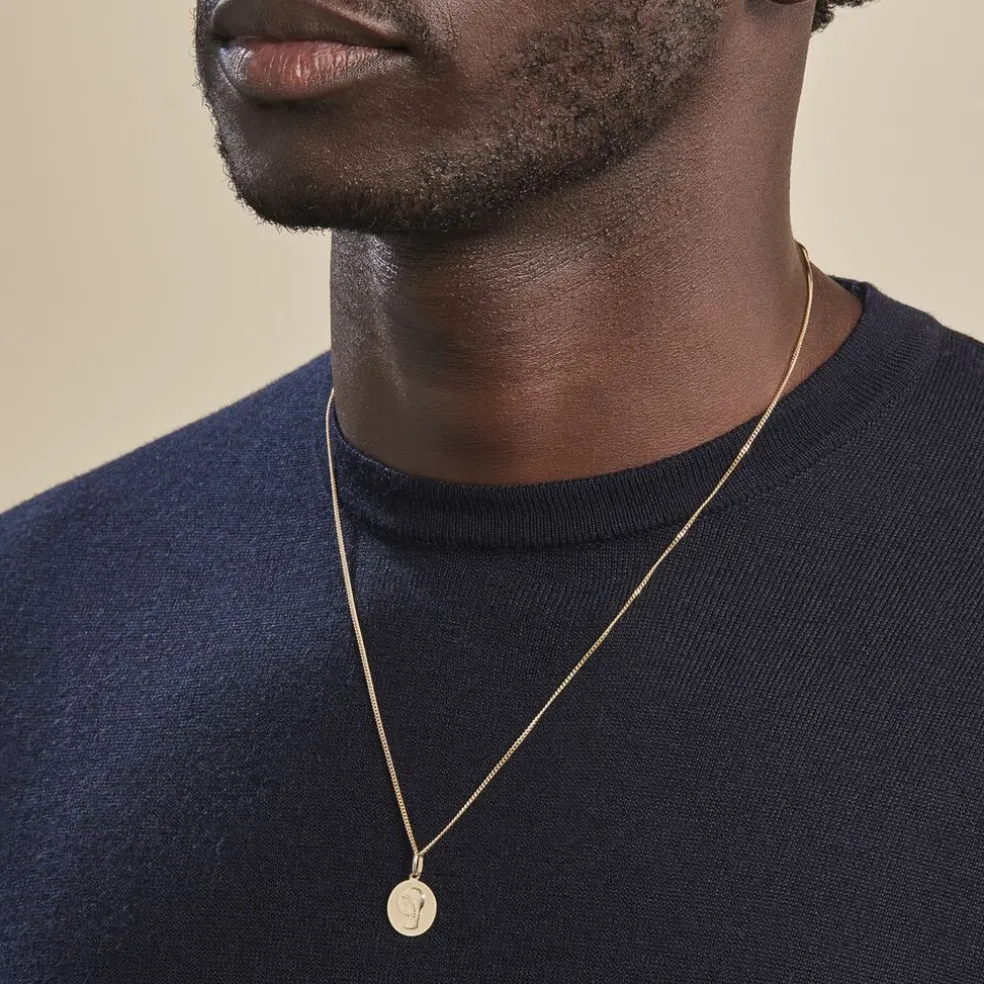 Pendentif Vierge Rond Or Jaune