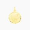 Pendentif Vierge Rond Strie Or Jaune