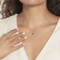 Pendentif Vladimir Or Blanc Saphir Diamants