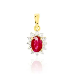 Pendentif Vladimir Or Jaune Rubis Diamants