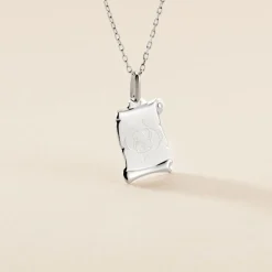 Pendentif Zodiaque Parchemin Argent Blanc