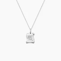 Pendentif Zodiaque Parchemin Argent Blanc