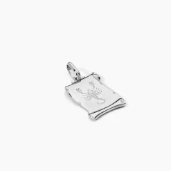 Pendentif Zodiaque Parchemin Argent Blanc
