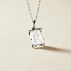 Pendentif Zodiaque Parchemin Argent Blanc