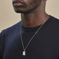 Pendentif Zodiaque Parchemin Argent Blanc