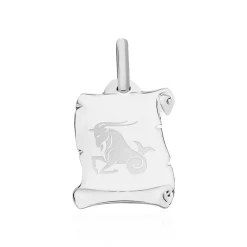 Pendentif Zodiaque Parchemin Argent Blanc