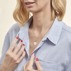 Pendentif Zodiaque Rond Argent Blanc