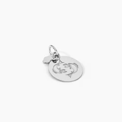 Pendentif Zodiaque Rond Argent Blanc