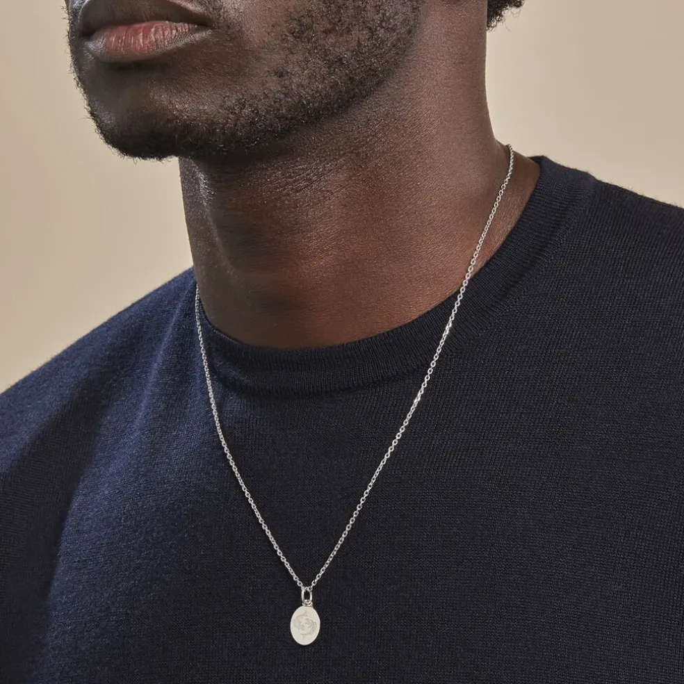 Pendentif Zodiaque Rond Argent Blanc