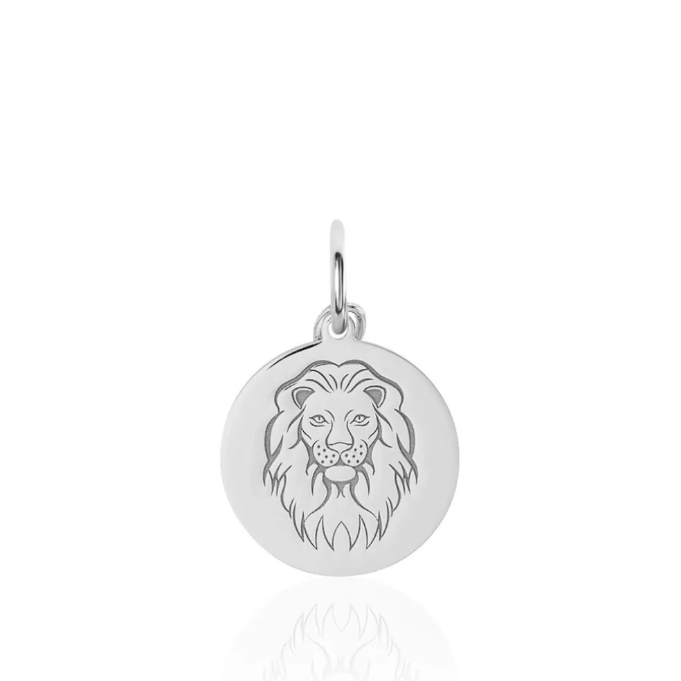 Pendentif Zodiaque Rond Argent Blanc
