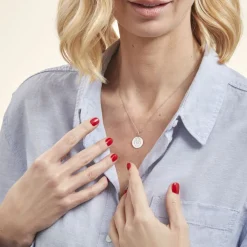 Pendentif Zodiaque Rond Argent Blanc