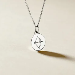 Pendentif Zodiaque Rond Argent Blanc